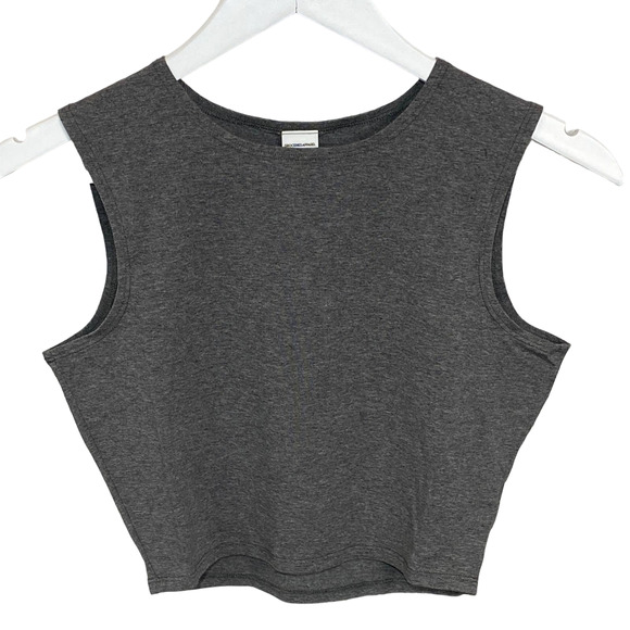 Groceries Apparel The Olivia Crop Tank Gray Eucalyptus Women Large Made USA NWT - Picture 2 of 8